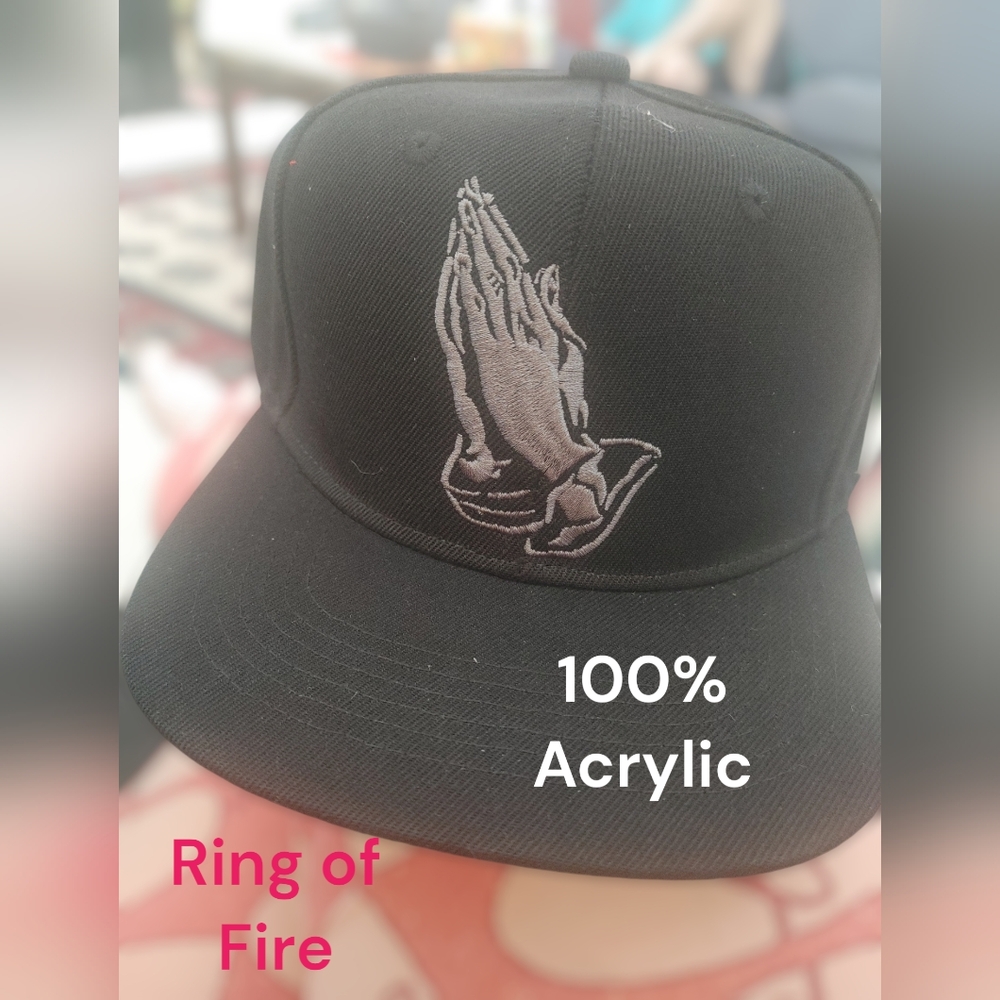 Ring of Fire 100% acrylic prayer hand hat
